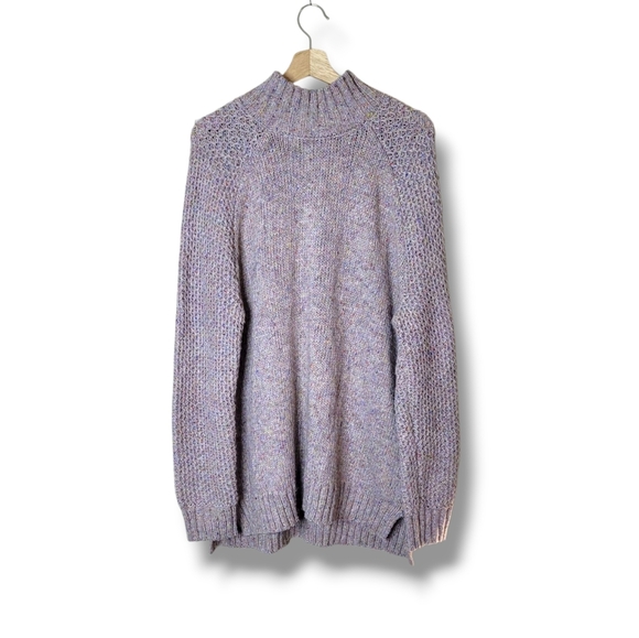 Prana IBID Sweater Tunic XL | Purple Heather Longline Knit Minimalist Pullover - Picture 1 of 10
